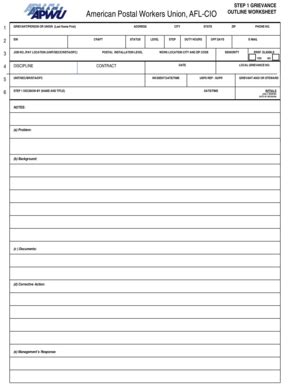 Step 1 Grievance Apwu Form Fill Online Printable Fillable Blank