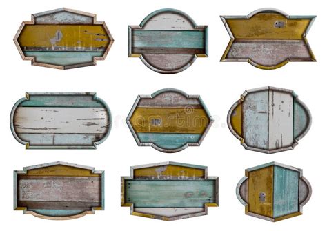 hanging wood sign shapes stock illustration illustration  city