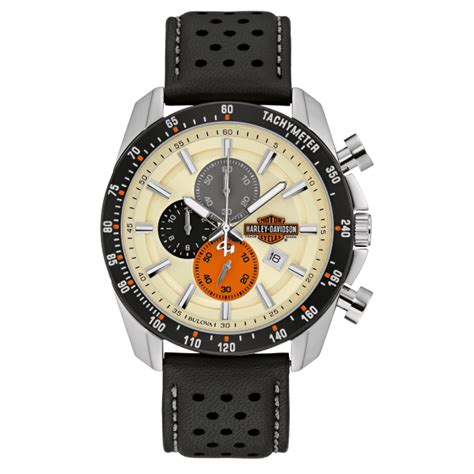 Bulova Harley Davidson Mens Vintage Bands Chronograph Watch Air Miles