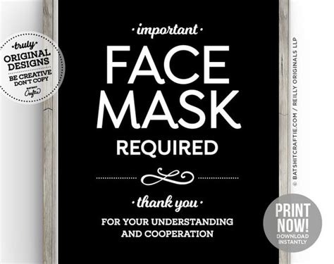 Face Mask Required Printable Sign Office Workplace Etsy