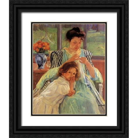 Cassatt Mary 12x14 Black Ornate Wood Framed With Double Matting Museum