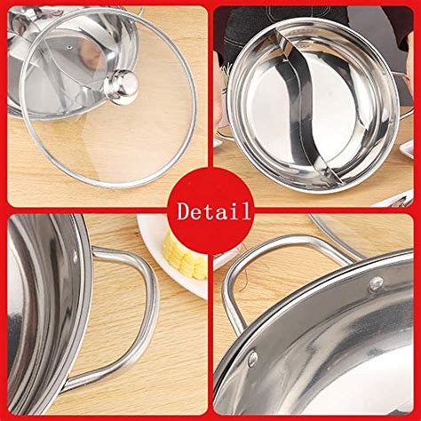 Jinxiao Stainless Steel Shabu Shabu Hot Pot With Divider Lid Yin Yang Hot Pot For Electric