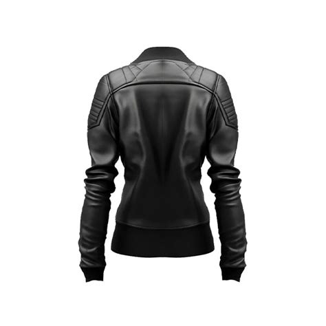 Womens Black Leather Bomber Jacket Au Leatherx