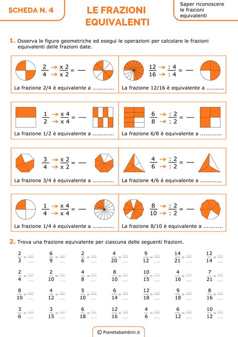 Schede Didattiche Ed Esercizi Da Stampare Sulle Frazioni Per La Quarta