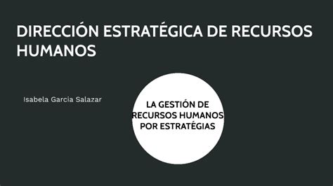 DirecciÓn EstratÉgica De Recursos Humanos By Isabela Garcia Salazar On