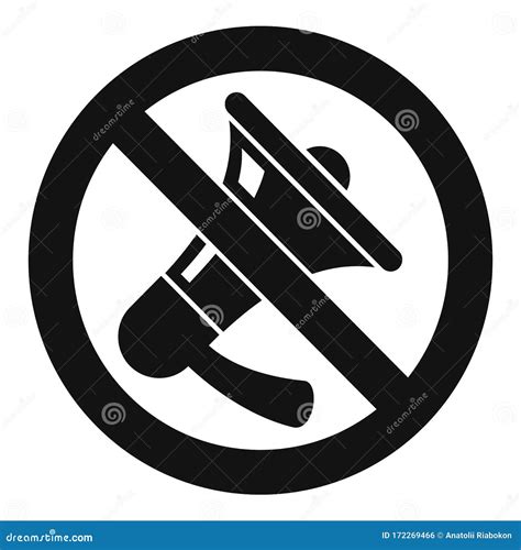 No Megaphone Icon Simple Style Stock Vector Illustration Of Email