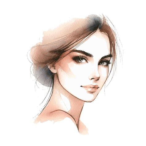 Premium Vector Watercolor Simply Woman Beautiful Silhouette Isolated