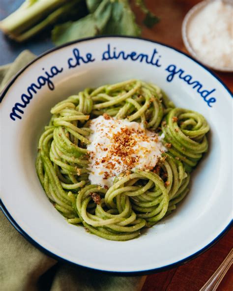 Spaghetti Au Pesto De Cime Di Rapa La Tavola Di Gaël