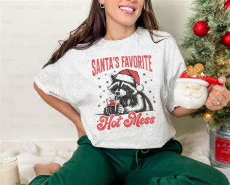 Santa S Favorite Hot Mess Racoon Hot Mess PNG Christmas Png