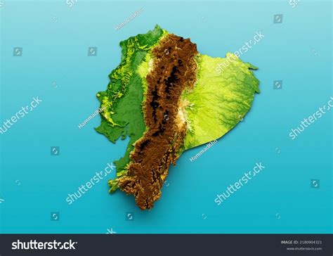 Ecuador Map Shaded Relief Color Height Stock Illustration 2180904321