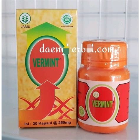 Jual Kapsul Vermint Kapsul Cacing Herbal Typus Tipes Demam Shopee