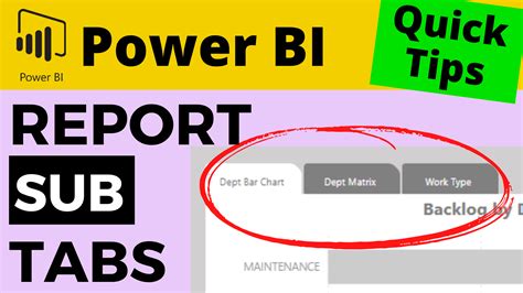 How To Create Cool Sub Tabs To Switch Between Visuals On A Power BI