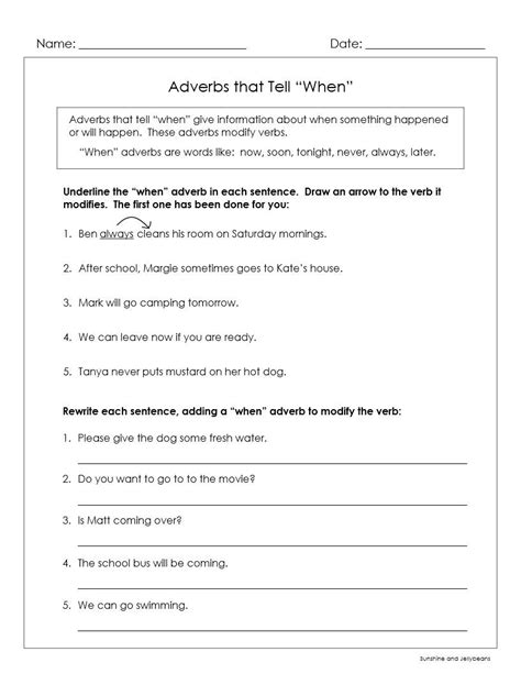 Adverbs That Tell When Where And How 4 Worksheets Grades 2 3 Ccss Pdf