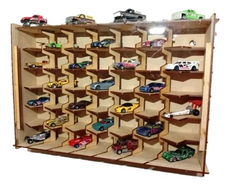 Exhibidor Para Hot Wheels En Diagonal Con Tapa Acrilico Env O Gratis