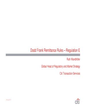 Fillable Online Dodd Frank Remittance Rules Regulation E Fax Email