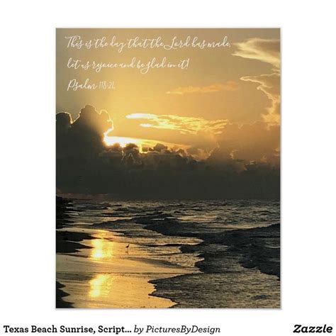 Texas Beach Sunrise Scripture Verse Psalm 118 24 Poster Zazzle