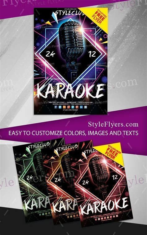 Futuristic Karaoke Event Flyer Template Free Download Resource Boy