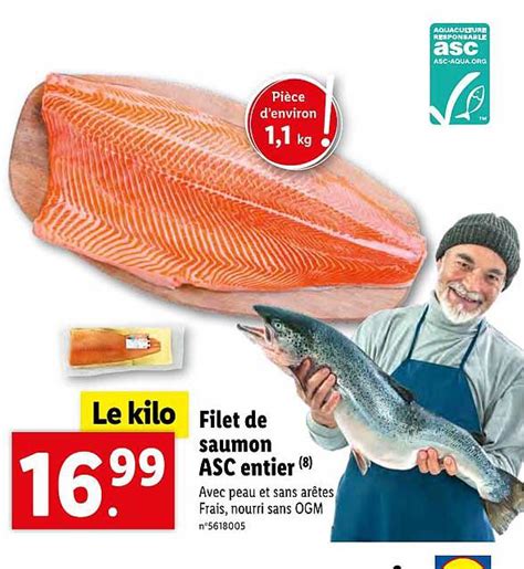 Promo Filet De Saumon Asc Entier Chez Lidl ICatalogue Fr