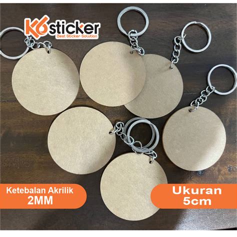 Jual Akrilik Bahan Gantungan Kunci Akrilik Potongan Bulat Gantungan