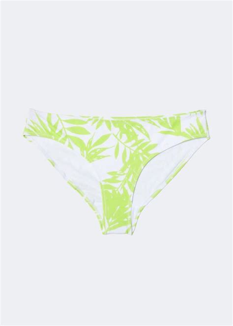 Lime Green Palm Print Bikini Bottoms