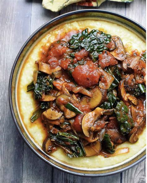 Vegan Creamy Polenta With Mushroom Ragu