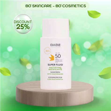 Kem Chống Nắng Kiềm Dầu BABE Super Fluid Mattifying Sunscreen SPF thích hợp cho da dầu mụn
