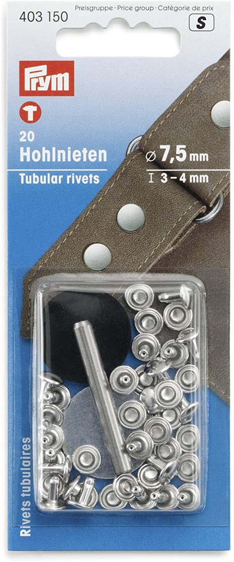 Prym Argent 3 4mm Rivets Tubulaires 1 Unité Amazon fr Bricolage