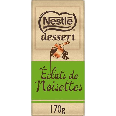 Tablette de chocolat noir aux éclats de noisettes NESTLE DESSERT la