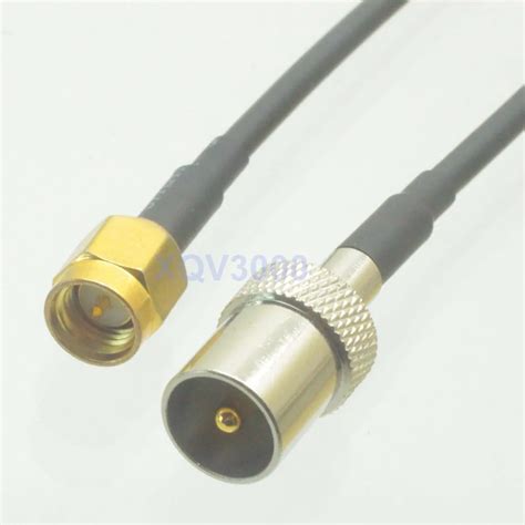 Rg Inch Rf Pigtail Iec Pal Dvb T Tv Male Plug Pin To Sma Male