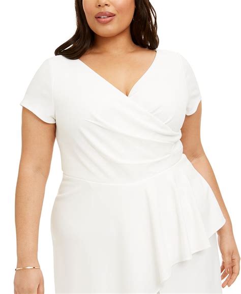 Adrianna Papell Plus Size Peplum Jumpsuit Macys