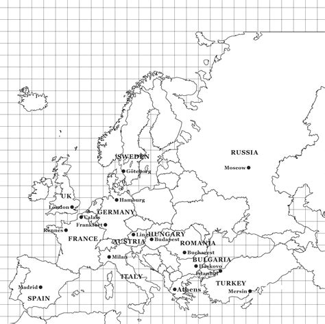 Black And White Europe Map 20 Free PDF Printables Printablee