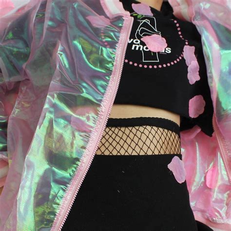 Pink Two Moods Sheer Jacket Holographic Jacket Holographic Fashion