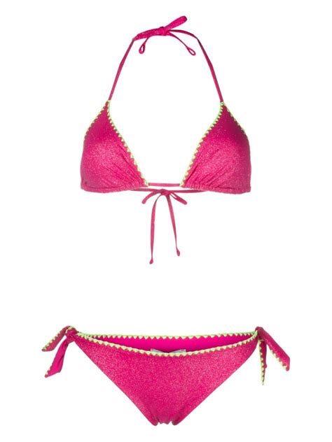 TWINSET Glitter Triangle Bikini Set Farfetch