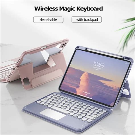 Teclado Para Tablet Sem Fio Destac Vel Capa Folio Port Til Capa Remov