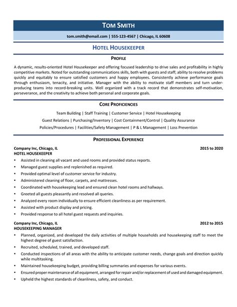 Housekeeper Resume Example And Guide 2021 Zipjob