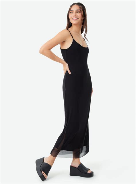 Ripley Vestido Largo Mujer Index Negro Emesh