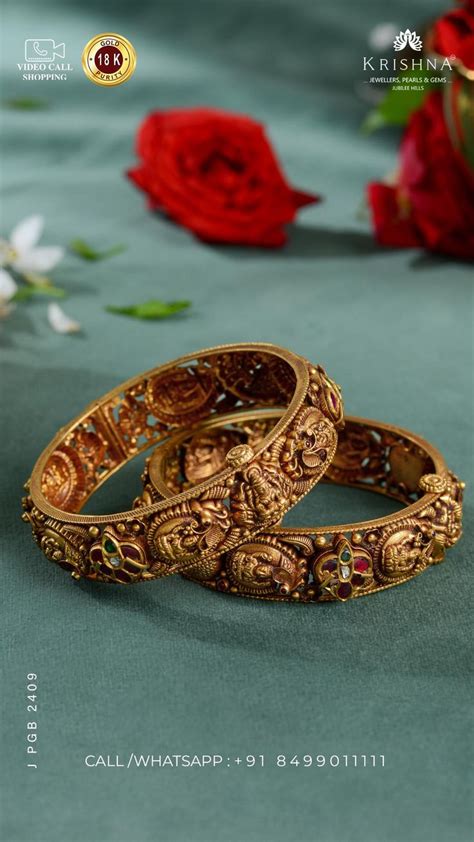 Gold Lakshmi Devi Nakshi Bangles Gold Bangle Set Pretty Gold