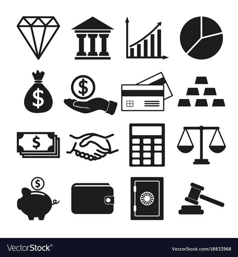 Financial Investment Icons Set Royalty Free Vector Image