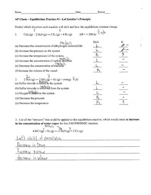 AP Chemistry Unit 6 Quiz AP Chemistry Unit 6 Progress Check