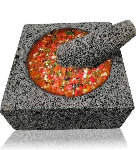 Square Molcajete Mortar Pestle For Salsas Spices From Mexico Etsy