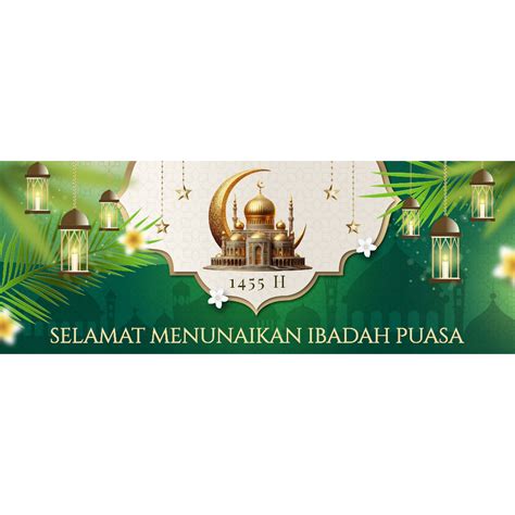 Jual Spanduk Banner Selamat Menjalankan Ibadah Puasa Idul Fitri