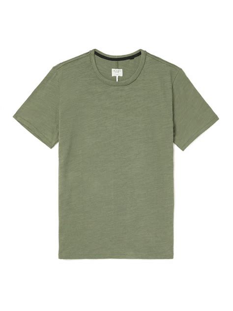 Rag Bone Classic Flame Cotton Jersey T Shirt Green Rag And Bone