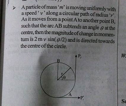 A Particle Of Mass M Is Moving Uniformly With A Speed Y Along A