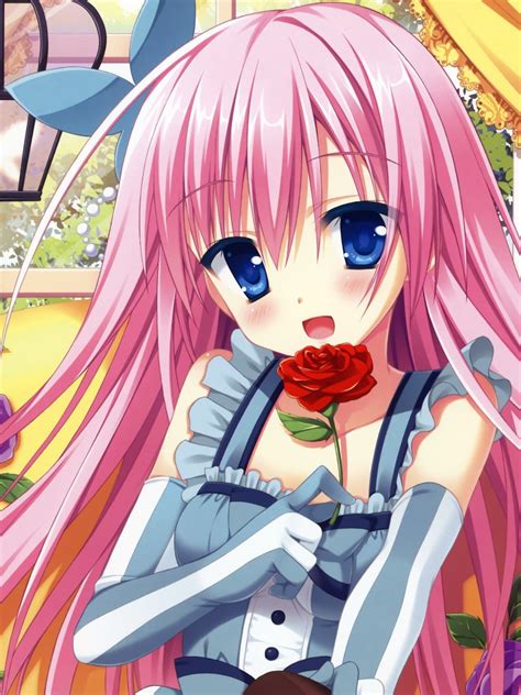 Скачать обои kawaii girl rose flower anime pretty blonde sugoi раздел прочее в