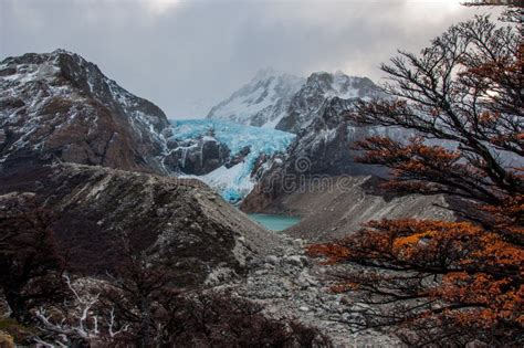 Glacier in the Fitz Roy Mountain Range, Argentina Stock Photo - Image ...