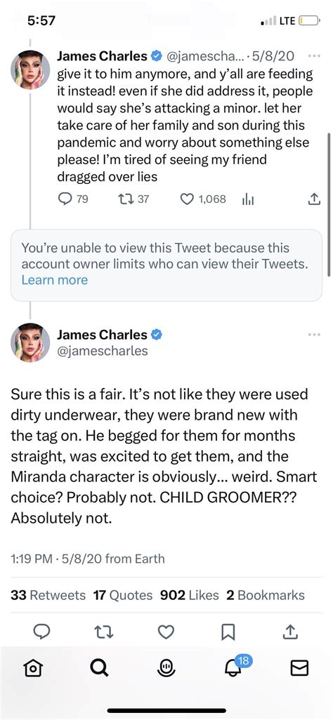 James Charles Defending Colleen For Sending Underwear To Minors R