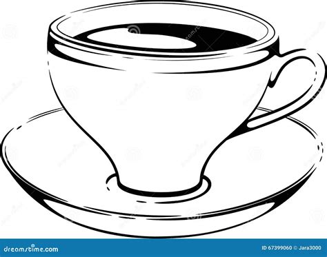 Tasse Kaffee Skizze Vektor Vektor Abbildung Illustration Von Symbol