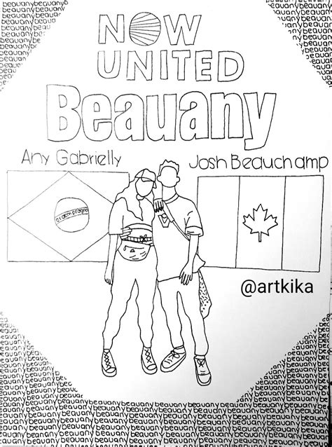 Now United Desenho Para Colorir Beauany Any Gabrielly E Josh Beauchamp