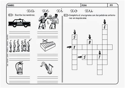 Xa Xe Xi Xo Xu PALABRAS Para Imprimir Material Para Maestros