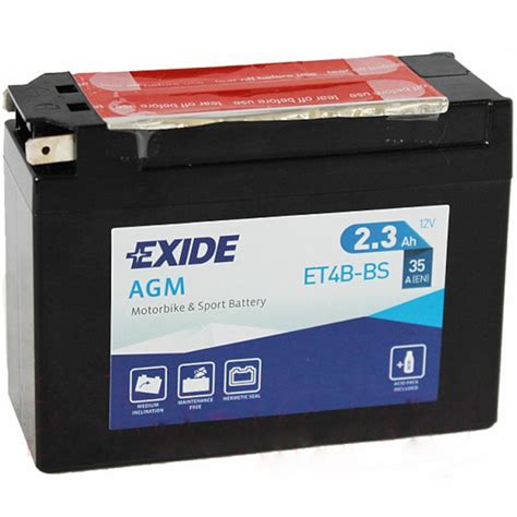 ET4B BS EXIDE MOTORCYCLE BATTERY 12V 2 3AH 35A Jet Ski Batteries